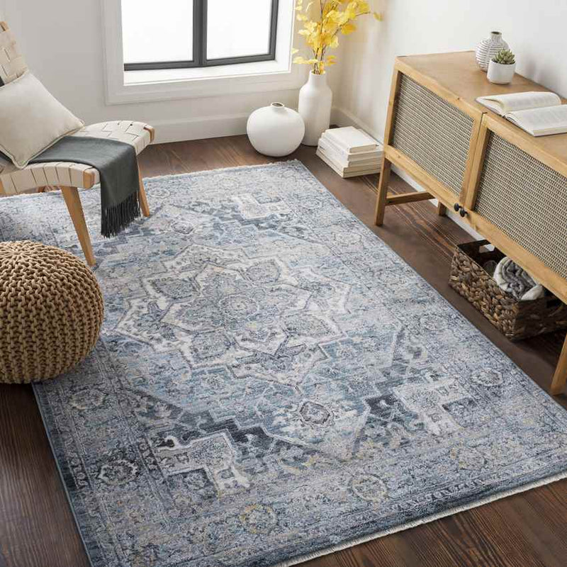 Renwick Traditional Dark Teal Area Rug