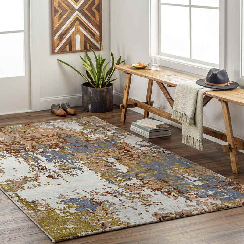 Knott Modern Burgundy Area Rug