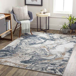 Gruver Modern Dark Blue Area Rug