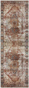 Lefkara Traditional Burgundy Washable Area Rug