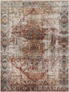 Lefkara Traditional Burgundy Washable Area Rug