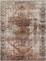 Lefkara Traditional Burgundy Washable Area Rug