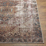 Lefkara Traditional Burgundy Washable Area Rug