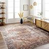 Lefkara Traditional Burgundy Washable Area Rug
