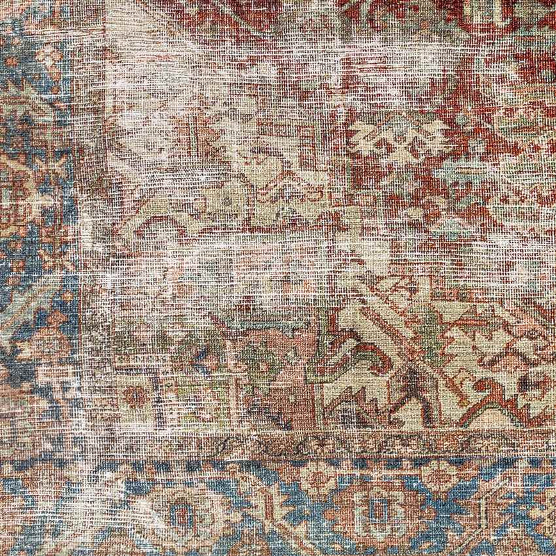 Lefkara Traditional Burgundy Washable Area Rug