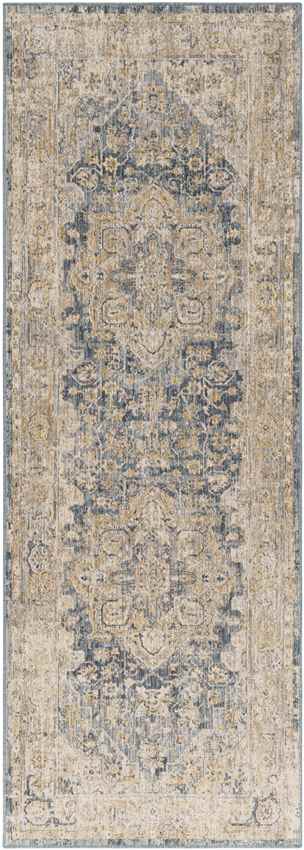 Harcourt Traditional Ice Blue Area Rug