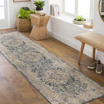 Harcourt Traditional Ice Blue Area Rug