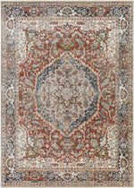 Lake Mills Traditional Burgundy Area Rug