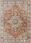 Lamoni Traditional Burnt Orange Area Rug
