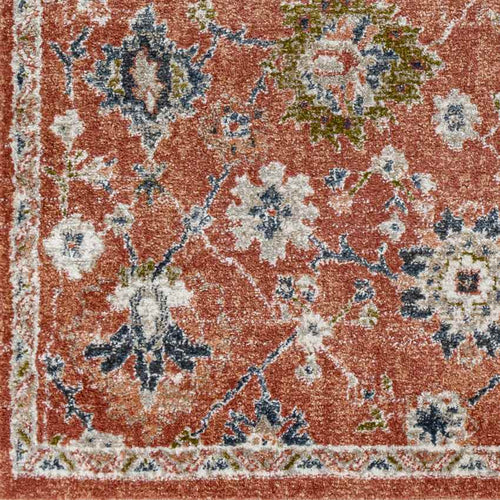 Larchwood Traditional Burnt Orange Area Rug