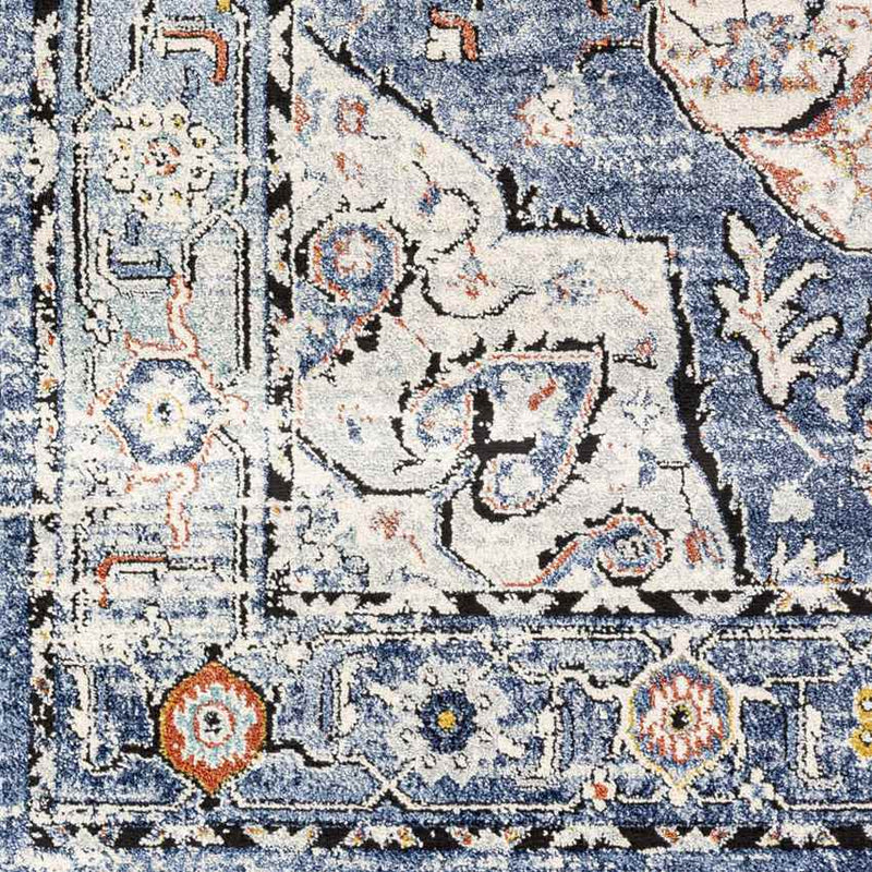 Dhometios Traditional Denim Area Rug