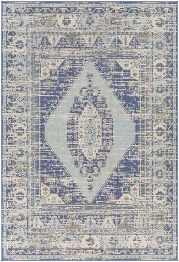 Chirokitia Traditional Dark Blue Area Rug