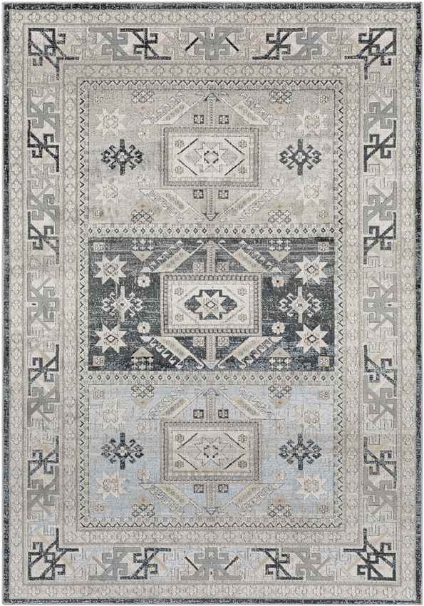 Trikomou Traditional Charcoal Area Rug