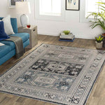 Trikomou Traditional Charcoal Area Rug