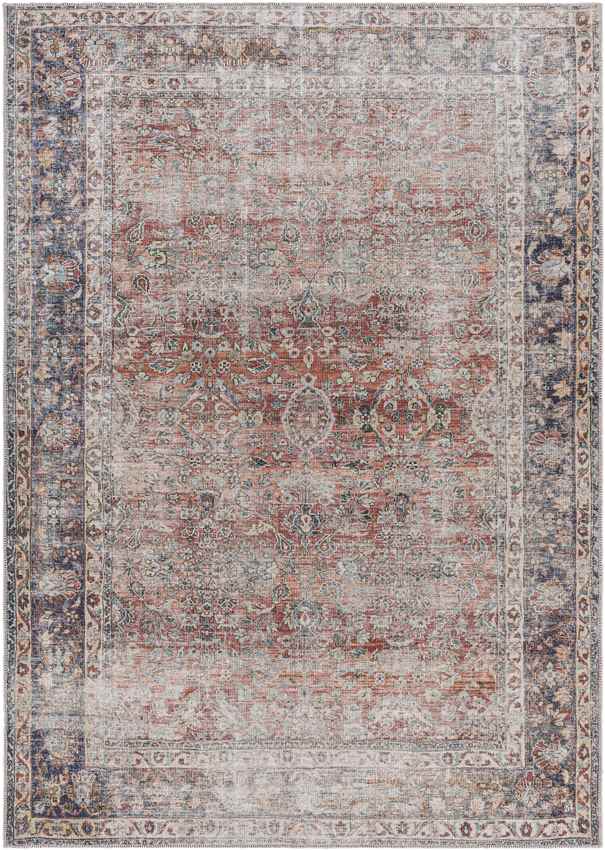 Gladbrook Traditional Rust Washable Area Rug