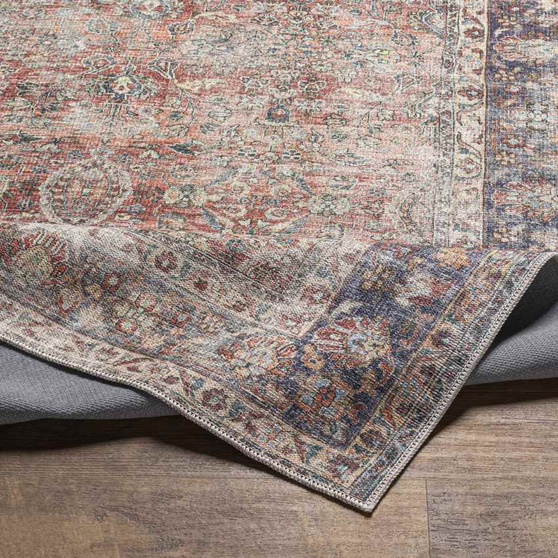 Gladbrook Traditional Rust Washable Area Rug