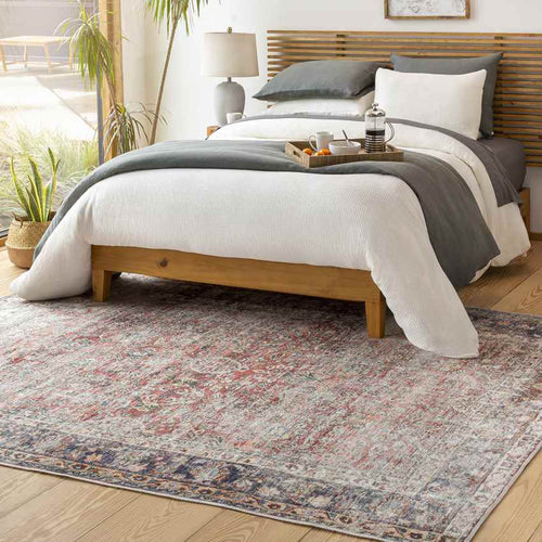 Gladbrook Traditional Rust Washable Area Rug