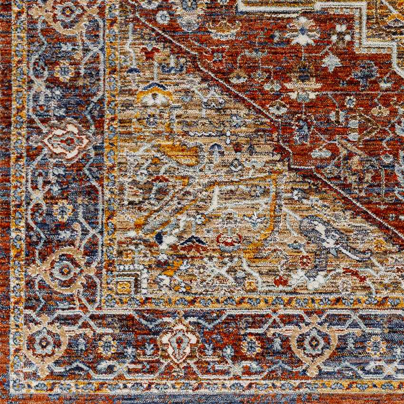 Houghton Traditional Dark Red Area Rug
