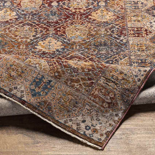Trapeza Traditional Burgundy Area Rug