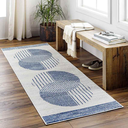 Lakin Modern Navy Blue Area Rug