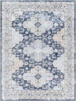 Lynch Traditional Dark Blue Washable Area Rug