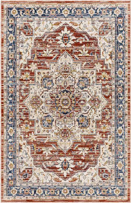 Asbury Traditional Dark Red Area Rug