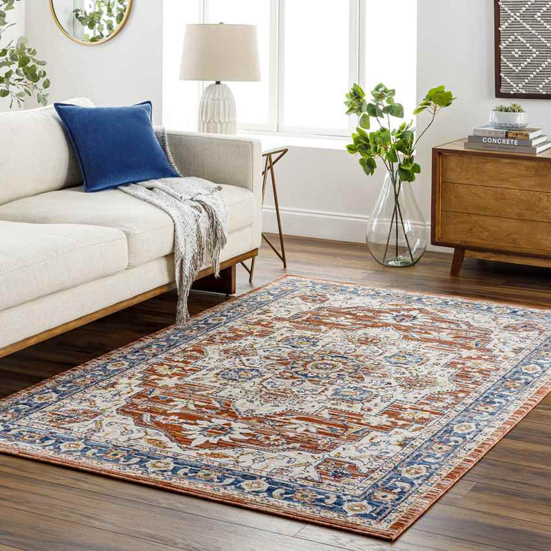 Asbury Traditional Dark Red Area Rug
