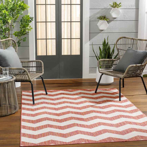 Spring Global Dark Coral/Ivory Area Rug