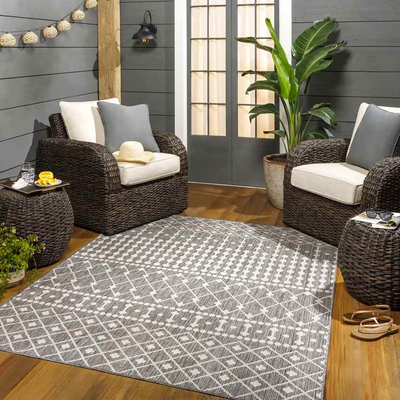 St Mary Global Smoke Gray/Off-White Area Rug