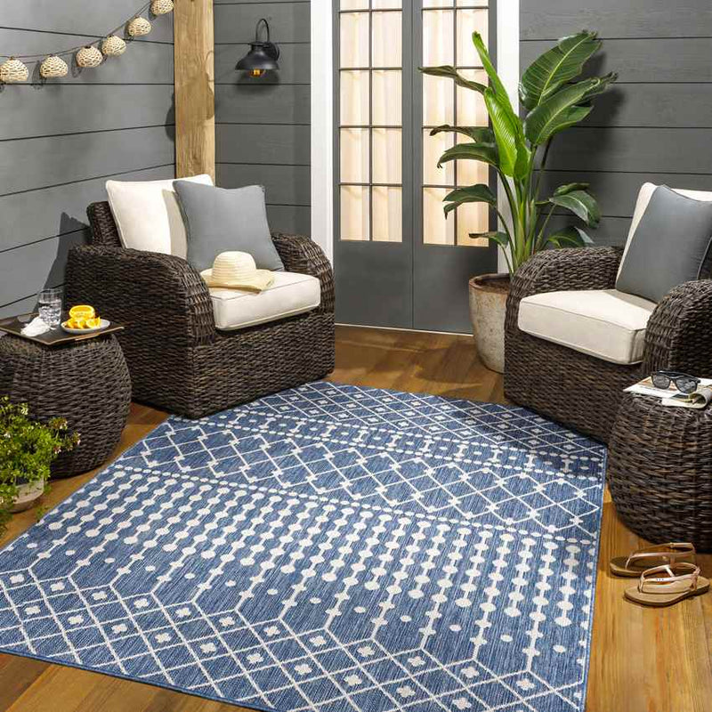 St Mary Global Navy/Off-White Area Rug