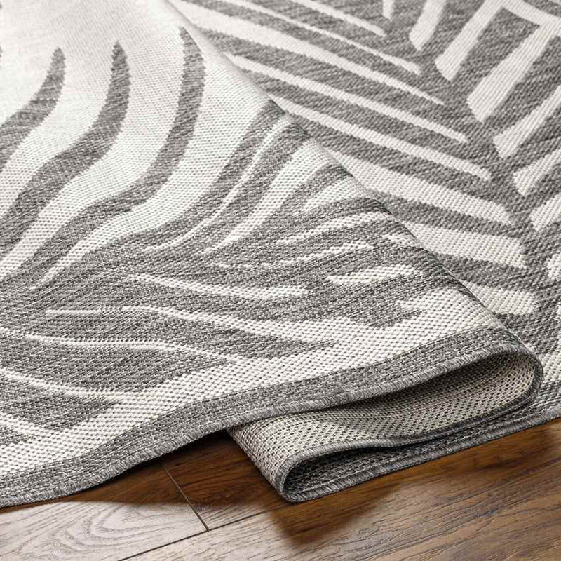 Tescott Coastal Dark Gray/Ivory Area Rug