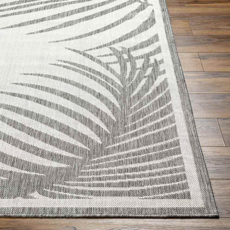 Tescott Coastal Dark Gray/Ivory Area Rug
