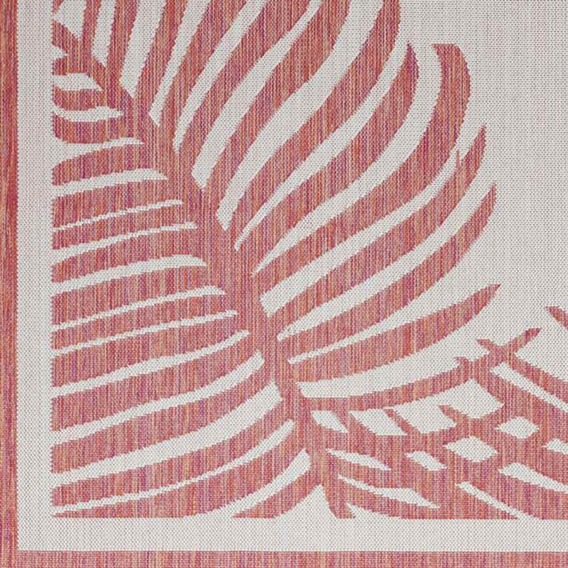 Tescott Coastal Dark Coral/Ivory Area Rug
