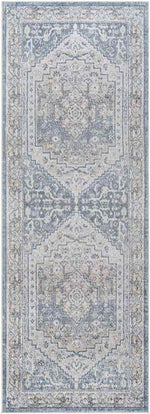 Emmett Traditional Navy Blue Washable Area Rug