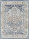 Emmett Traditional Navy Blue Washable Area Rug