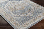 Emmett Traditional Navy Blue Washable Area Rug