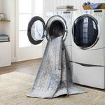 Emmett Traditional Navy Blue Washable Area Rug