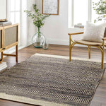 Cylinder Rustic Dark Brown/Black Area Rug