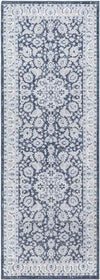Trimble Traditional Ink Blue Washable Area Rug