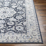 Trimble Traditional Ink Blue Washable Area Rug