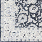Trimble Traditional Ink Blue Washable Area Rug