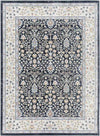 Ulster Traditional Ink Blue Washable Area Rug