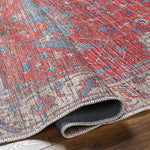 Victory Traditional Burgundy Washable Area Rug