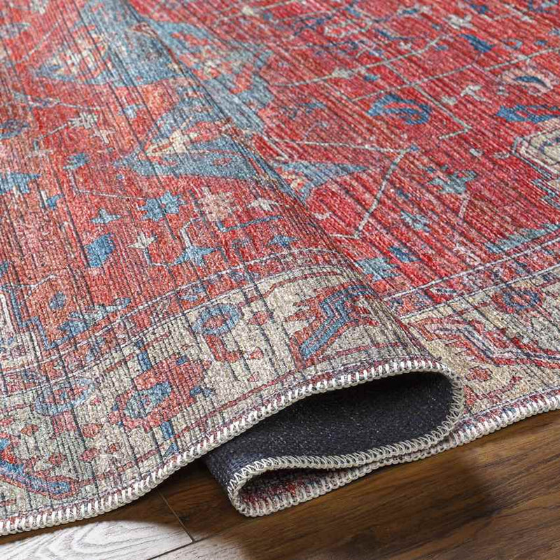 Victory Traditional Burgundy Washable Area Rug