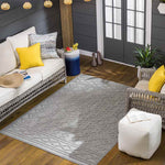 Bussey Modern Beige/Dark Brown Area Rug