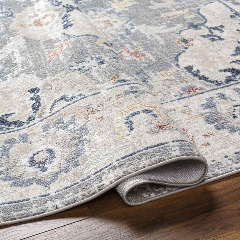 Warfield Traditional Light Gray Washable Area Rug