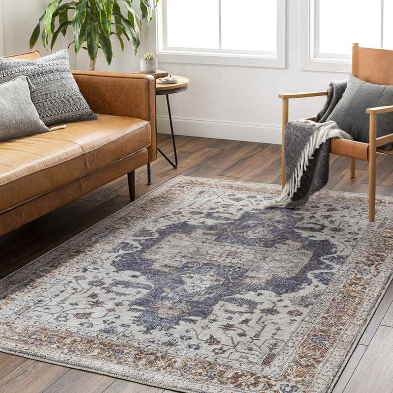 Wickliffe Traditional Ivory Washable Area Rug