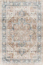 New Cambria Traditional Burnt Orange Washable Area Rug