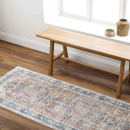 New Cambria Traditional Burnt Orange Washable Area Rug