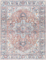 Lorin Traditional Rust Washable Area Rug